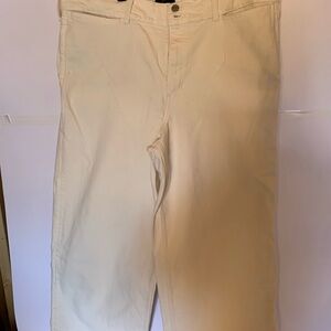 Cream Wide-Leg Cropped Jeans Banana Republic Size 34
